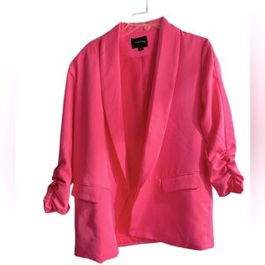 Women's Timing hot Pink scrunch sleeve Blazer sz m